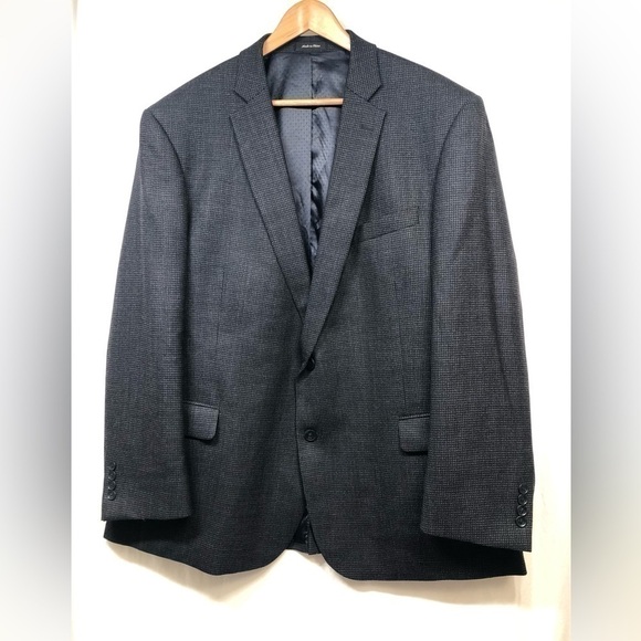 Jean Paul Germain Tweed Navy Blue Blazer Sport Coat Wool Blend Mens 50R - Picture 16 of 16